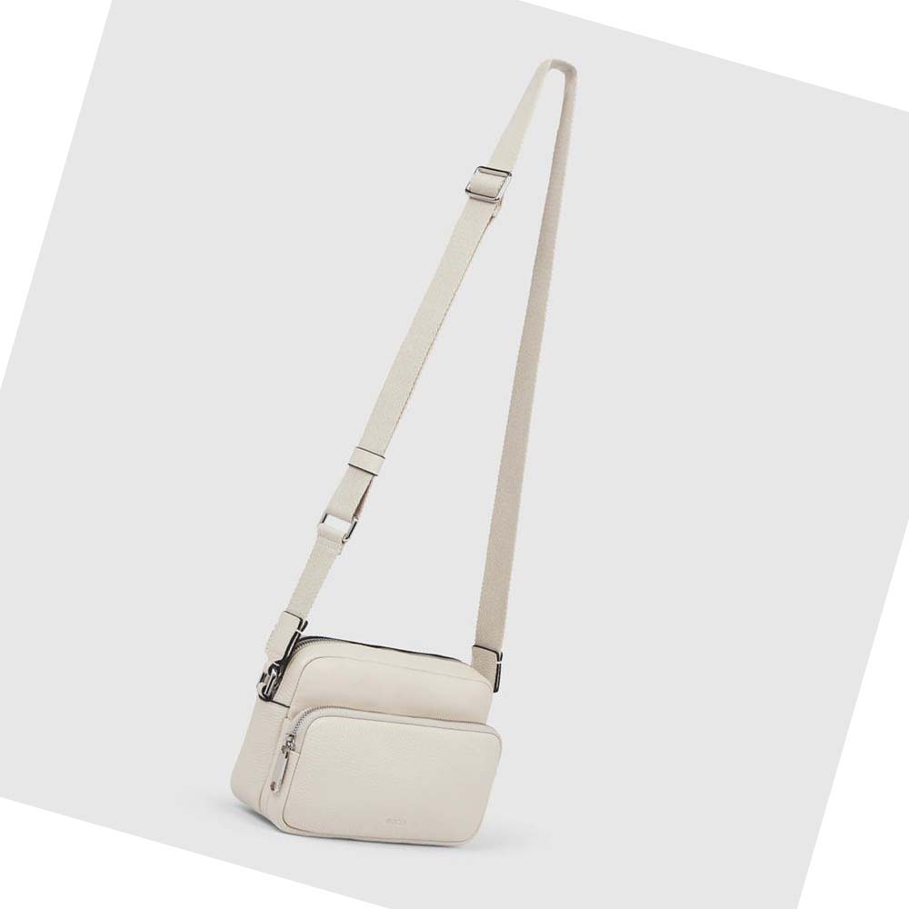 Women's Ecco Textureblock Camera Shoulder Bags White | SG 384LIS